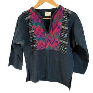 Vintage Regina Porter Denim Embroidered Blouse Porter House Size SMALL